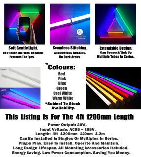 T5 Integrated LED Tube Lights 2ft and 4ft  in Assorted Colours. Turnkey Products, Ready To Use. NEW.