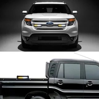 Amber and Cool White LED Flash Cluster Strobe Grille Lights 12V Set of 2 Panels. Brand New Products.