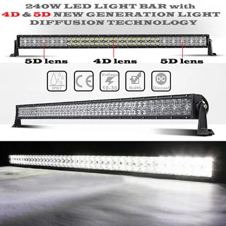 LED Light Bar 240W 4D and 5D NEW GENERATION LED Auto Work Spot Search Hunting Light Bar. Brand NEW
