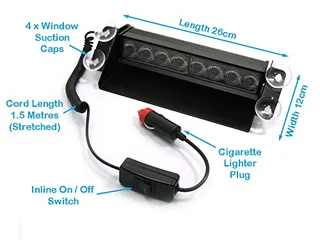 Green LED Strobe Windscreen Vehicle Flash Dashboard Light with 3 Modes. Brand New Dash Lights.
