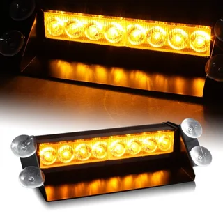 Amber Yellow Orange LED Strobe Windscreen Vehicle Flash Dashboard Light with 3 Modes. Brand New.