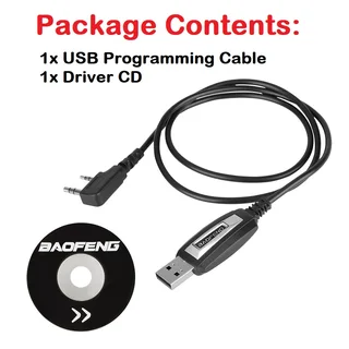 USB Programming Cable plus CD For Two-Way Walkie Talkie Radios / Transceivers. Brand New Products.
