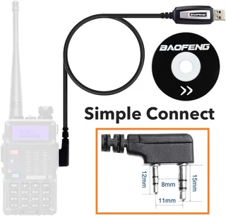 USB Programming Cable plus CD For Two-Way Walkie Talkie Radios / Transceivers. Brand New Products.