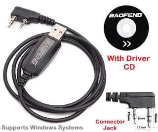 USB Programming Cable plus CD For Two-Way Walkie Talkie Radios / Transceivers. Brand New Products.
