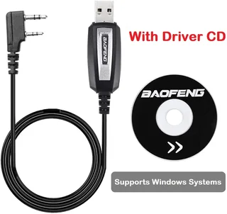 USB Programming Cable plus CD For Two-Way Walkie Talkie Radios / Transceivers. Brand New Products.