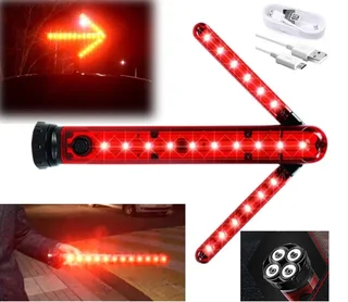 Emergency Warning Traffic Wand Flash Strobe Light, Magnetic, Unfolding Rotating Blades. Brand New.