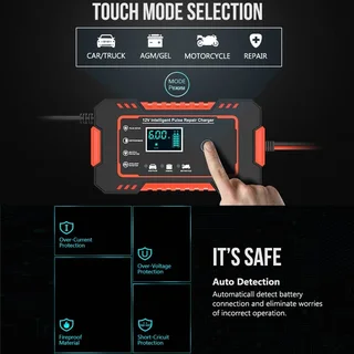 Automatic Battery Chargers 12V 6A Smart Pulse Repair LCD Battery Chargers for Automobiles. Brand NEW