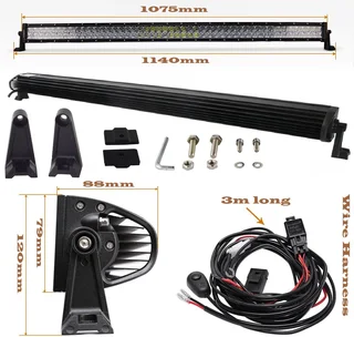 240W 4D and 5D NEW GENERATION LED Light Bar and Wire Harness Kit LED Auto Work Spot Search Light Bar