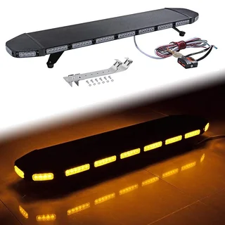 Amber Vehicle Roof Top LED Strobe Flash Light Bar. Black Aluminium Stealth Slim Design. Brand New.