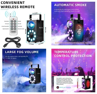 Professional Smoke Fog Machine with MultiColour RGB LEDs, Rotating Light Ball. Brand New Products.