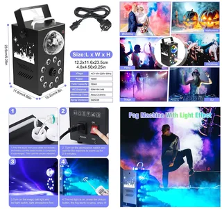 Professional Smoke Fog Machine with MultiColour RGB LEDs, Rotating Light Ball. Brand New Products.