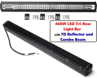 468W LED Tri-Row 7D Reflector Light Bar with Combo Cool White Beam. Very Bright. Brand New Products.