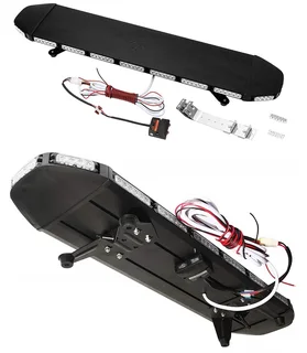 Cool White Vehicle Roof Top LED Strobe Flash Light Bar. Black Aluminium Stealth Slim Design. NEW.