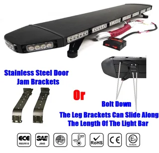 Cool White Vehicle Roof Top LED Strobe Flash Light Bar. Black Aluminium Stealth Slim Design. NEW.