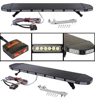 Cool White Vehicle Roof Top LED Strobe Flash Light Bar. Black Aluminium Stealth Slim Design. NEW.