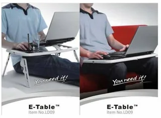 Laptop Stand E-Table. Foldable, Adjustable, Portable, Sleek with Cooling Fans. Brand New Products.