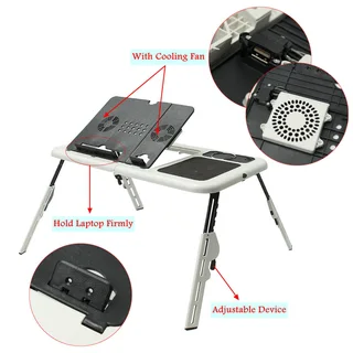 Laptop Stand E-Table. Foldable, Adjustable, Portable, Sleek with Cooling Fans. Brand New Products.