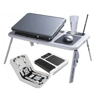 Laptop Stand E-Table. Foldable, Adjustable, Portable, Sleek with Cooling Fans. Brand New Products.