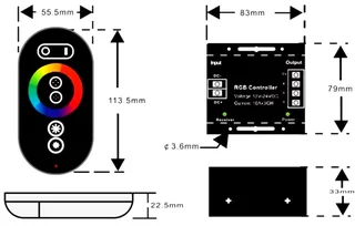 Touch Remote Wireless RGB LED Controller Latest Advanced Version for 12V and 24V. Brand New Products