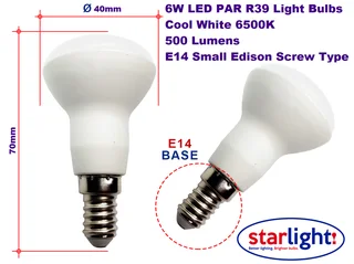 LED Light Bulbs: Par E14 Base 6W R39 Series Reflector AC185V~265V in Cool White. Brand New Products.