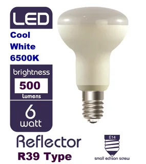 LED Light Bulbs: Par E14 Base 6W R39 Series Reflector AC185V~265V in Cool White. Brand New Products.