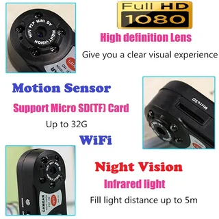 WiFi Mini Hidden Spy Camera, Portable NVR WiFi Q7 P2P Miniature Spy DVR Camera. Brand New Products.