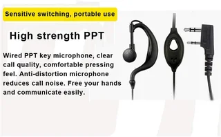 Earpiece Headset (Singles) PTT for Two-Way Walkie Talkie Radios, Transceivers. Brand New Products.