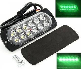Green LED Strobe Flash Cluster Grille Bumper Side Marker Lights Double Row 12V/24V. Brand New Units.