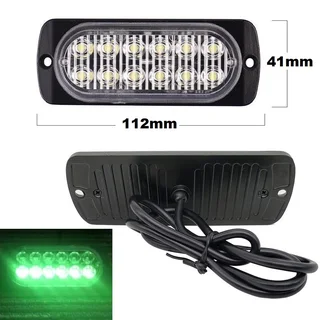 Green LED Strobe Flash Cluster Grille Bumper Side Marker Lights Double Row 12V/24V. Brand New Units.