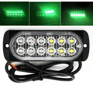 Green LED Strobe Flash Cluster Grille Bumper Side Marker Lights Double Row 12V/24V. Brand New Units.