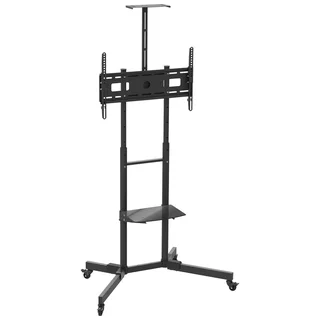 Mobile TV Trolley Tilt, Vertical Adjustment Stand Cart With Wheels And Shelves. Brand New Products.