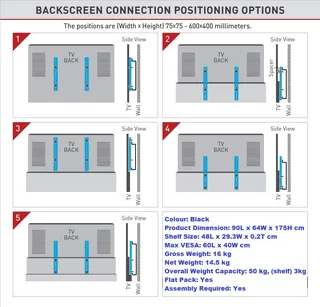 Mobile TV Trolley Tilt, Vertical Adjustment Stand Cart With Wheels And Shelves. Brand New Products.