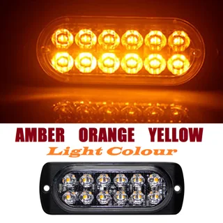 Orange Yellow Amber LED Flash Cluster Strobe Grille Lights Double Row 12V/24V. Brand New Products.