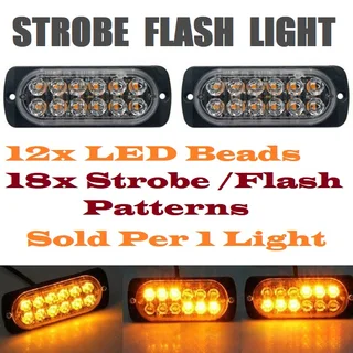 Orange Yellow Amber LED Flash Cluster Strobe Grille Lights Double Row 12V/24V. Brand New Products.