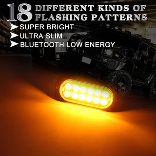 Orange Yellow Amber LED Flash Cluster Strobe Grille Lights Double Row 12V/24V. Brand New Products.