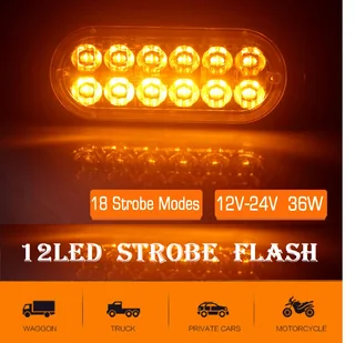 Orange Yellow Amber LED Flash Cluster Strobe Grille Lights Double Row 12V/24V. Brand New Products.
