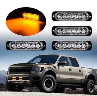 Orange Amber Yellow LED Flash Cluster Strobe Bumper Grille Lights 12V / 24V. Brand New Products.
