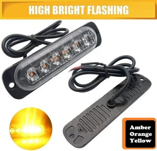 Orange Amber Yellow LED Flash Cluster Strobe Bumper Grille Lights 12V / 24V. Brand New Products.