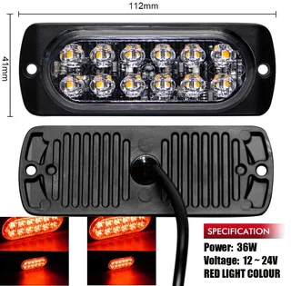 Red LED Strobe Flash Cluster Grille Bumper Side Marker Lights Double Row 12V/24V. Brand New Products