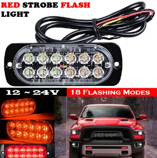 Red LED Strobe Flash Cluster Grille Bumper Side Marker Lights Double Row 12V/24V. Brand New Products