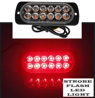 Red LED Strobe Flash Cluster Grille Bumper Side Marker Lights Double Row 12V/24V. Brand New Products