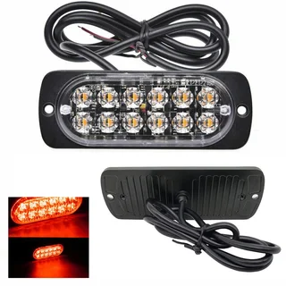 Red LED Strobe Flash Cluster Grille Bumper Side Marker Lights Double Row 12V/24V. Brand New Products