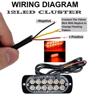 Red LED Strobe Flash Cluster Grille Bumper Side Marker Lights Double Row 12V/24V. Brand New Products