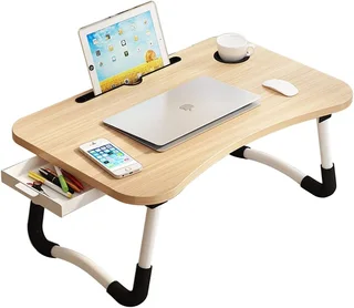 Laptop Table Stand. Large Ergonomic Design Foldable, Portable, Durable and Storage Drawer. Brand New