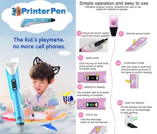 Intelligent 3D Pen With LED Display, Compatible PLA, ABS Filaments, Ideal Arts and Crafts Gift. NEW