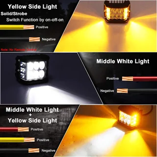 Vehicle Flash / Strobe Dual Colour (Amber and White) Unique LED Side Shooter Spot Light. Brand NEW.