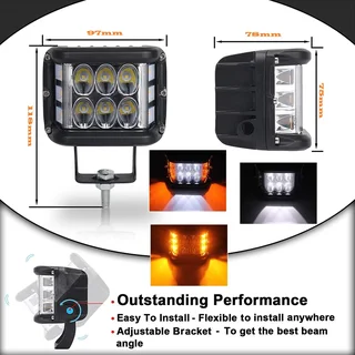 Vehicle Flash / Strobe Dual Colour (Amber and White) Unique LED Side Shooter Spot Light. Brand NEW.