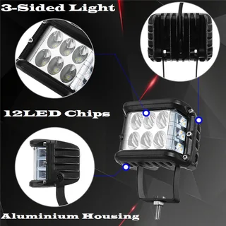 Vehicle Flash / Strobe Dual Colour (Amber and White) Unique LED Side Shooter Spot Light. Brand NEW.