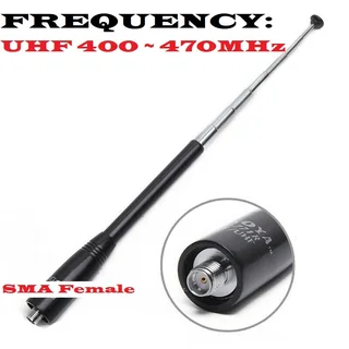 SMA-F Female UHF Band Telescopic Antenna for Baofeng Walkie Talkies, Ham Radios, Transceivers. NEW