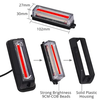 Bright Red COB LED Flash Strobe Grille Bumper Running Board Cluster Lights 12V. Brand New Products.